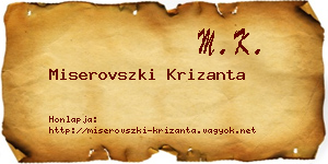 Miserovszki Krizanta névjegykártya